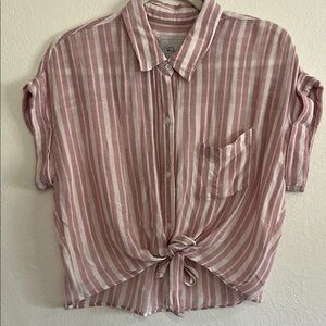 Rails Pink Striped Button Down Shirt